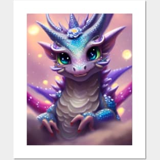 Cute Girl Dragon Graphic Posters and Art